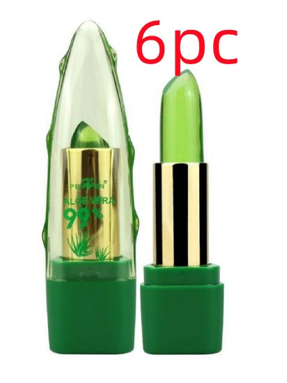 Aloe Vera Gel Color Changing Lipstick Gloss  Moisturizer Anti-drying Desalination Fine-grain Lip Blam Care - iztia