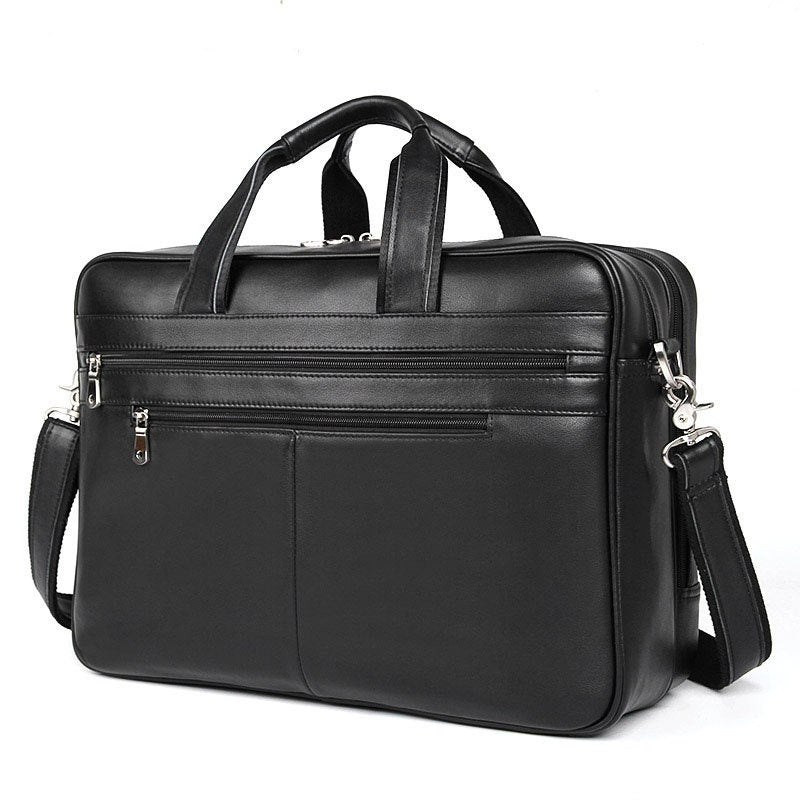 Leather Handbag Briefcase Napa Leather Comfortable Texture Men's Real-leather Bag - iztia