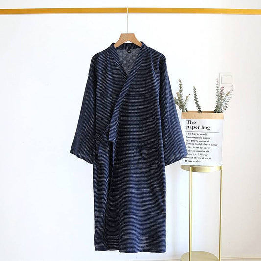 Lightweight Jacquard Cotton Kimono Robe for Summer Home - iztia