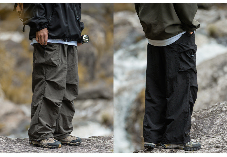 Large Pocket Landing Paratrooper Loose Outdoor Casual Working Pants - iztia