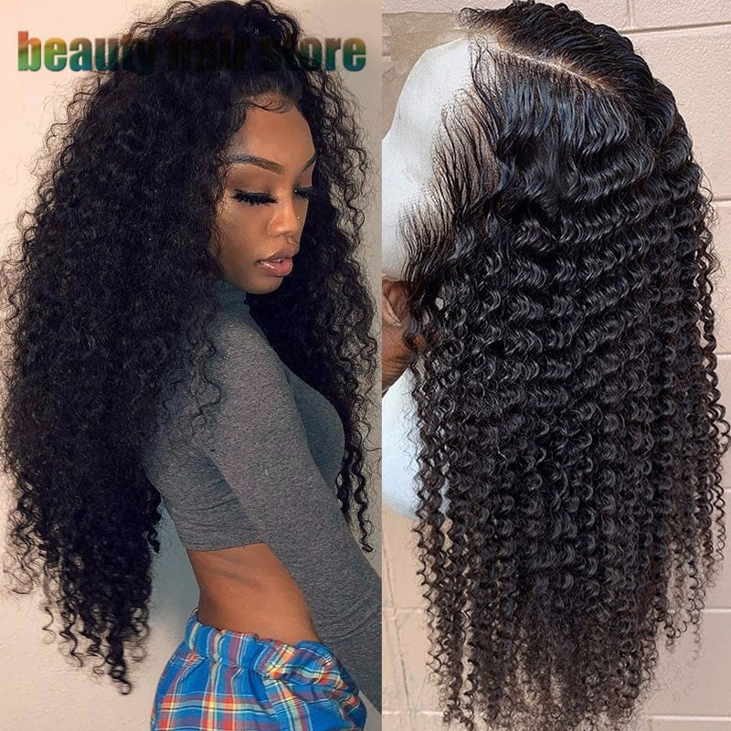 Brazilian Kinky Curly Lace Front Human Hair Wigs - iztia