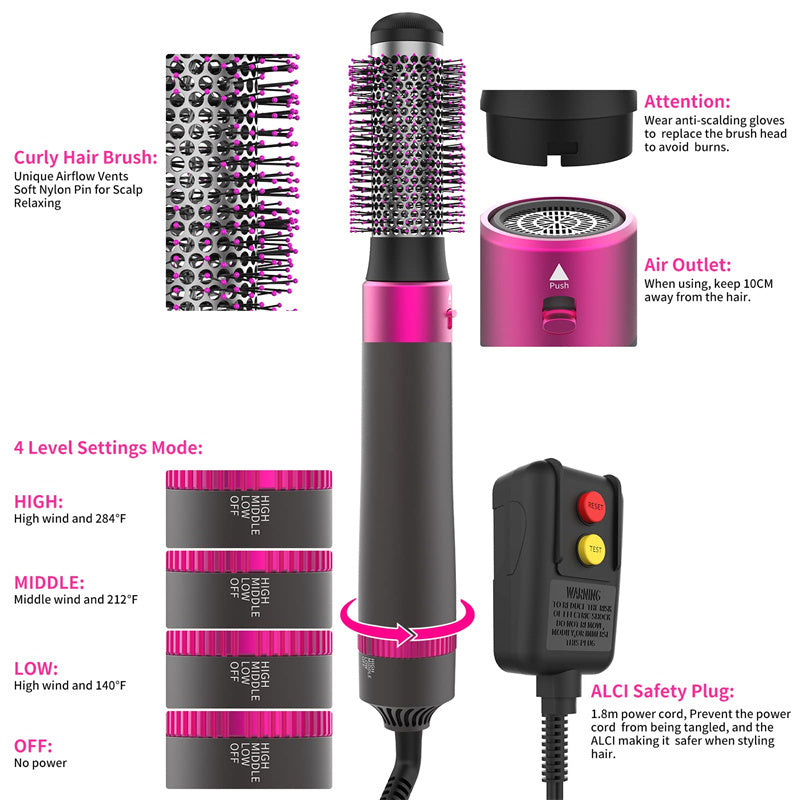 Professional 5 In 1 Hair Dryer Brush Dryer And Straightening Brush Electric Hair Styling Tool Automatic Hair Curler Beauty Supplies Gadgets - iztia