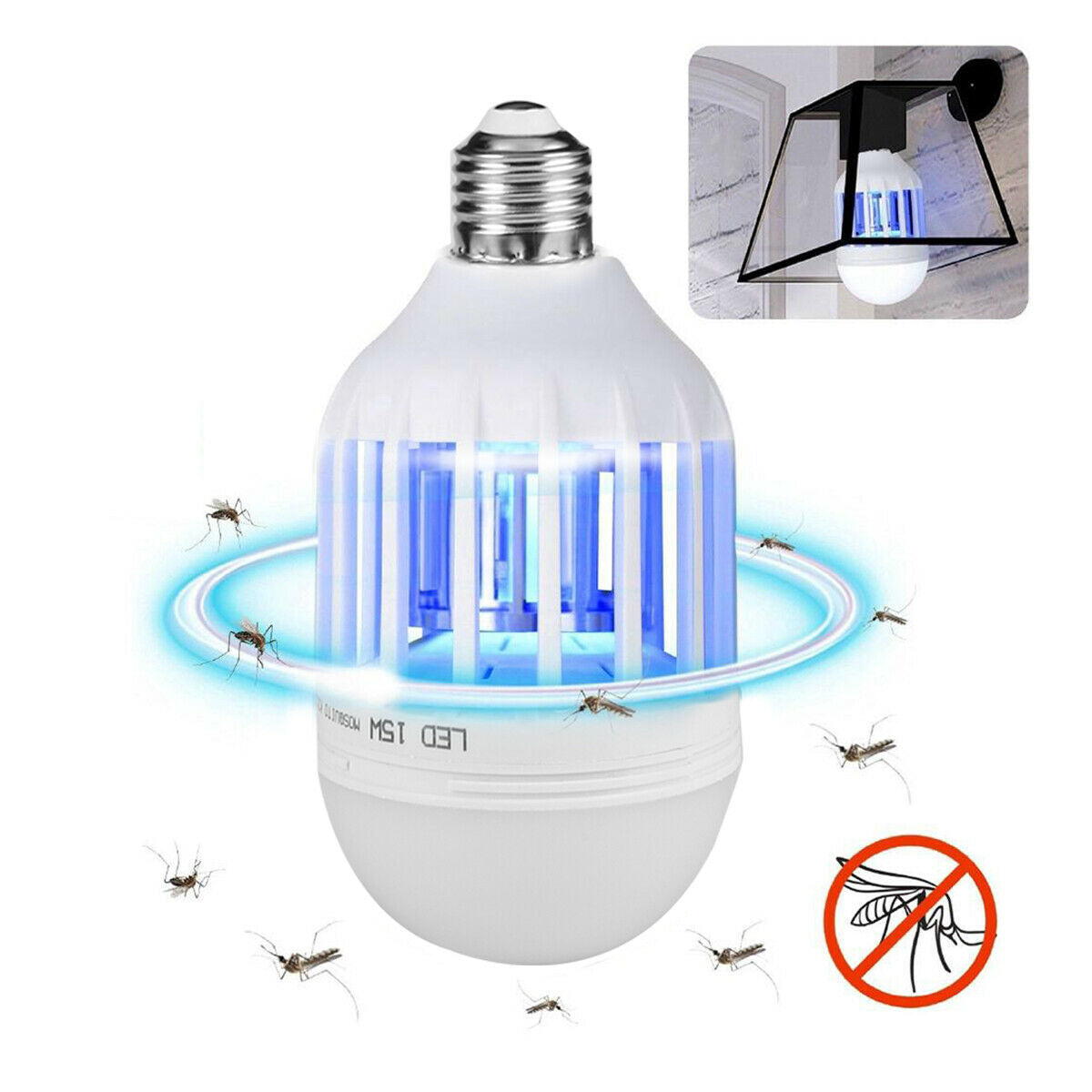 Bug Zapper Light Bulb Mosquito Lamp Fly Trap Killer Indoor Outdoor Insect E26 E27 - iztia