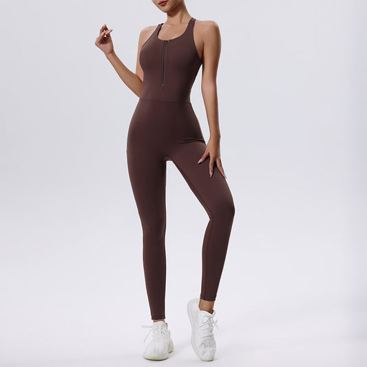 Sleeveless Vest Fitness Sports One-piece Tights For Women - iztia