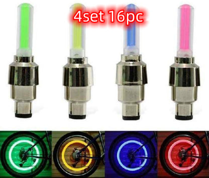 Neon Lights Tyre Wheel Valve Cap Light LED Car Tire Valve Caps Air Cover Tire Rim Valve Wheel Stem Cap Bike Light - iztia