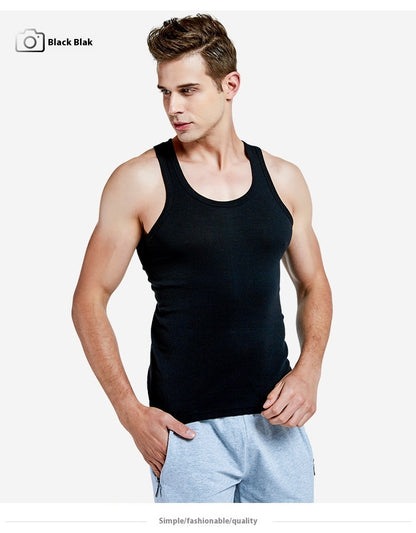 Men's Cotton Slim Fit Sports Vest: Breathable & Stretchy Underwear - iztia