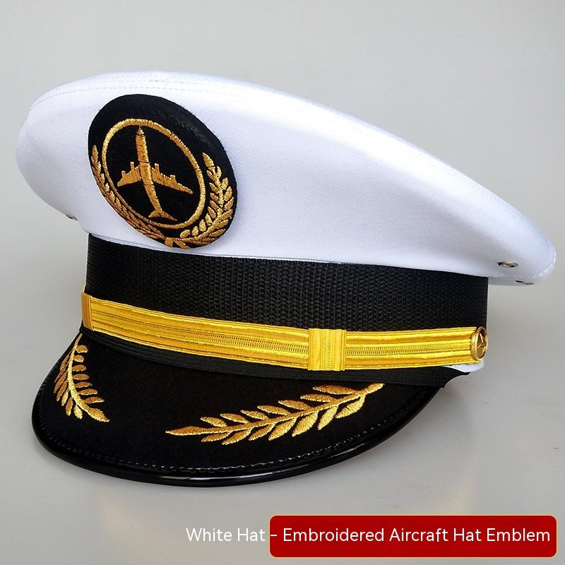 Large Brim Aviation Visor Cap Pilot Hat - iztia