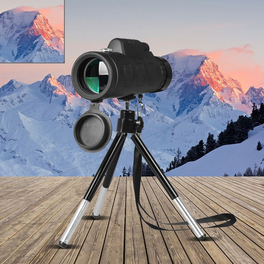 Compatible with Apple, Monocular Telescope Zoom Scope with Compass Phone Clip Tripod - iztia