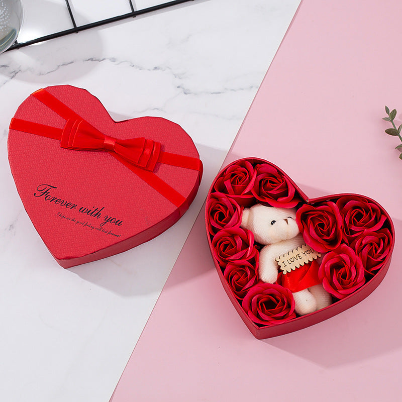 Heart-shaped Rose Red Gift Box New Year Christmas Gift Box Valentine's Day Christmas Gift Mother's Day Birthday Gift - iztia