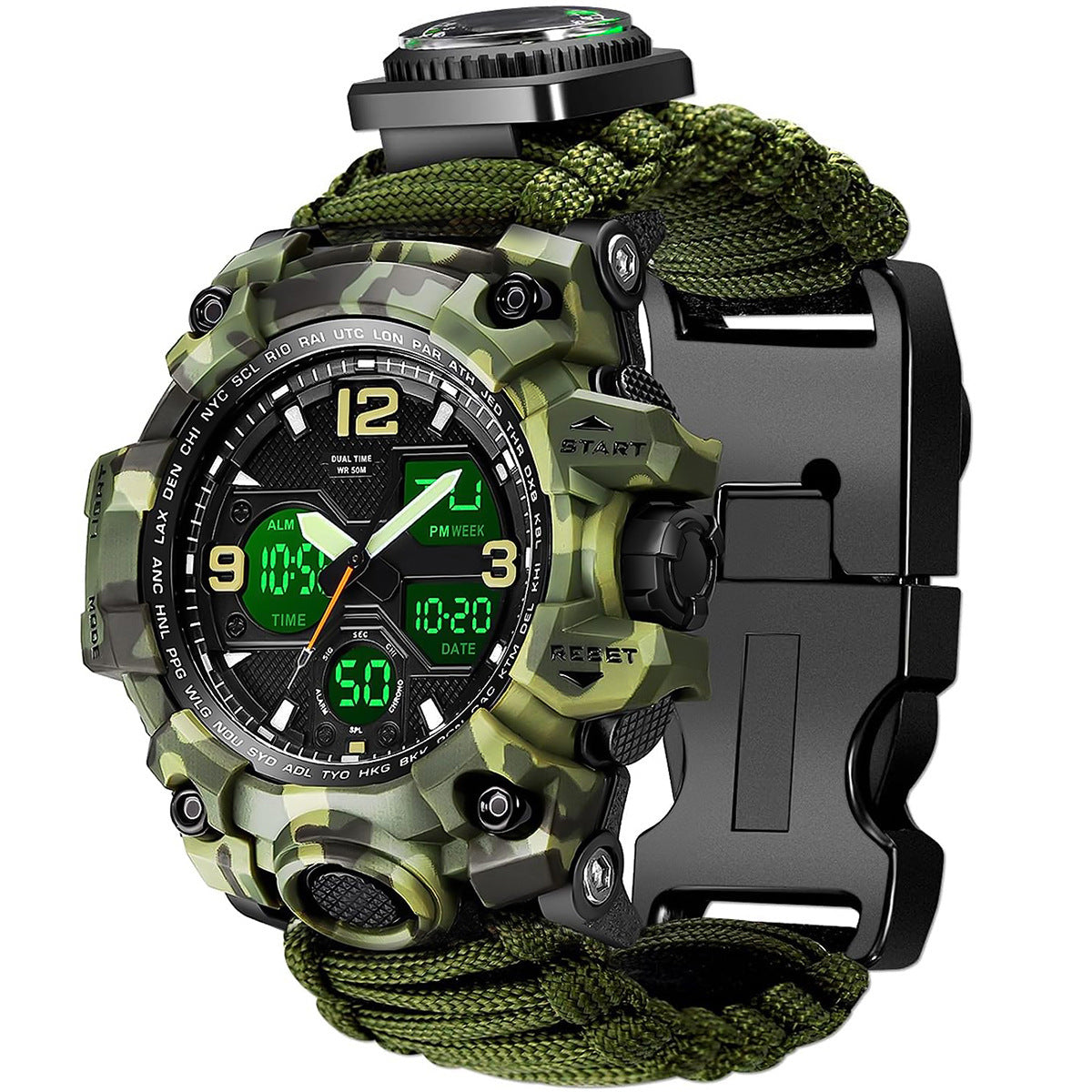 Waterproof Dual Display Electronic Tactical Watch - iztia