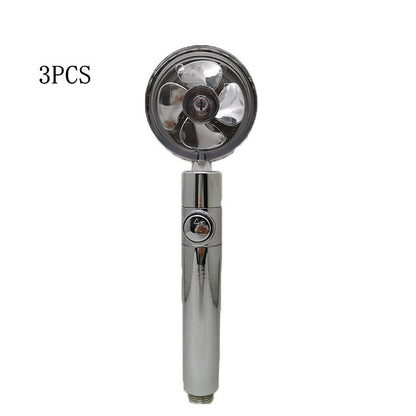 Propeller Driven Shower Head With Stop Button And Cotton Filter Turbocharged High Pressure Handheld Shower Nozzle - iztia