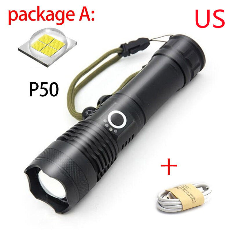 USB Charging Zoom P50 Flashlight - iztia