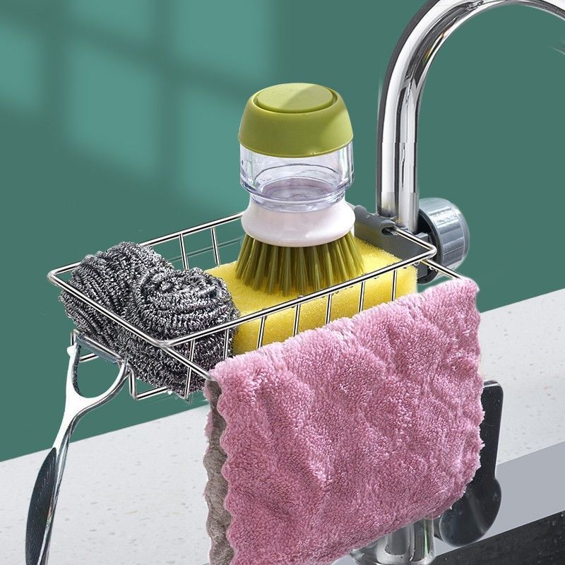 Adjustable Sink Drain Rack Sponge Storage Faucet Holder Soap Drainer Shelf Basket Organizer Kitchen Bathroom Accessories - iztia