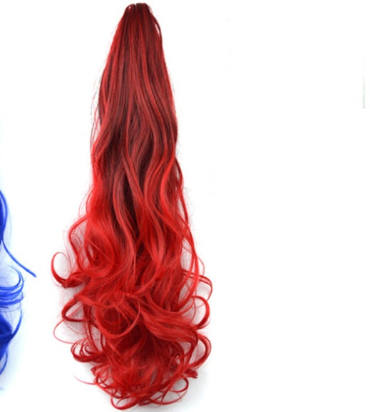 Colorful Gradient Color Clip Ponytail Wig - iztia