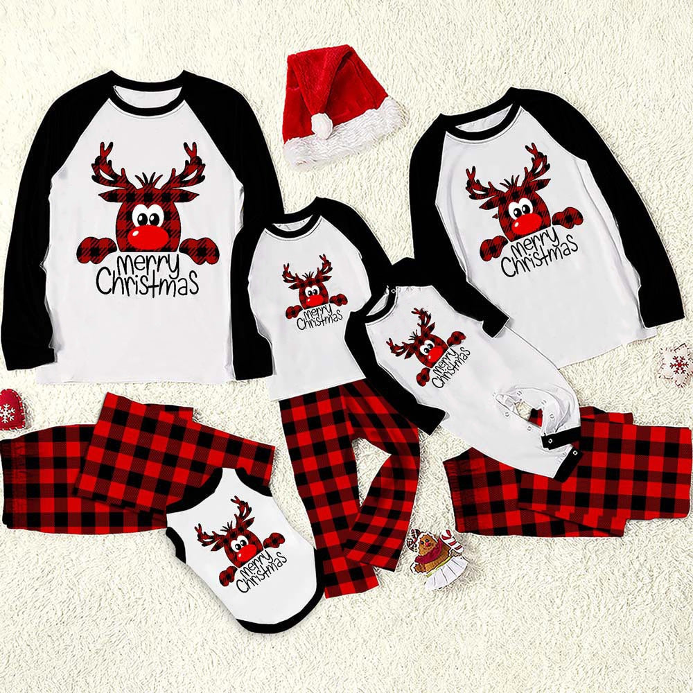 Family Christmas Pajamas Matching Sets Christmas Sleepwear Parent-Child Pjs Outfit For Christmas Holiday Xmas Party - iztia