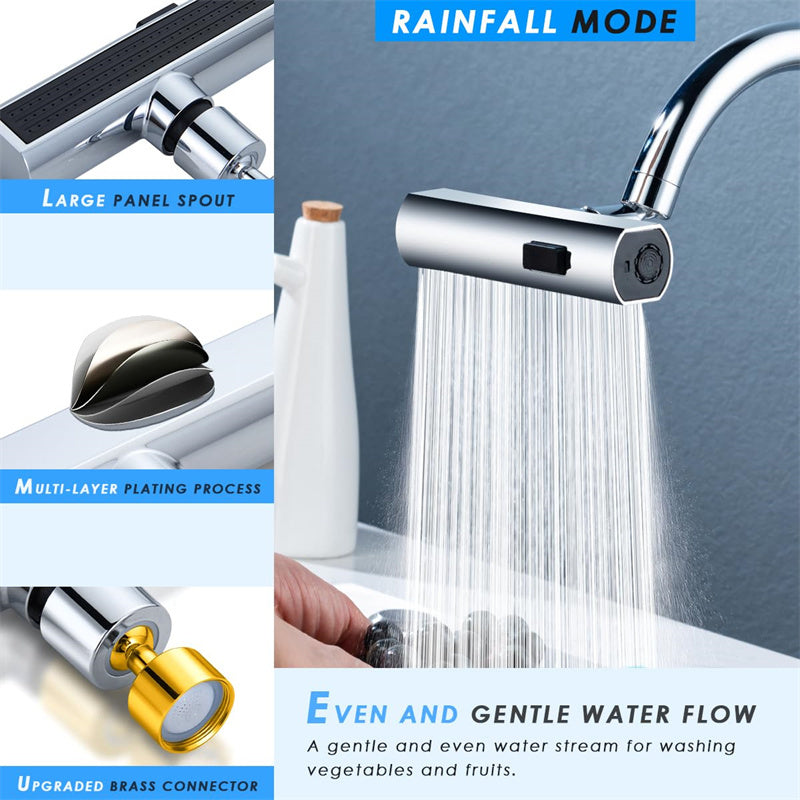 Kitchen Faucet Waterfall Outlet Splash Proof Universal Rotating Bubbler Multifunctional Water Nozzle Extension Kitchen Gadgets - iztia