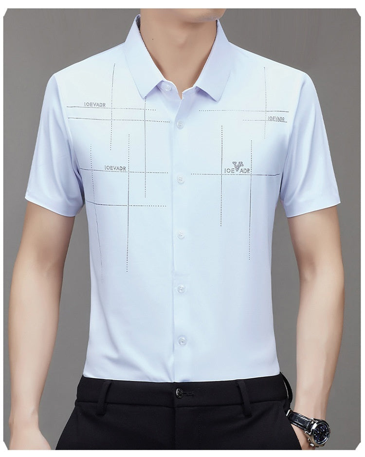 Summer New Men's Short-sleeved Shirt Seamless Business Shirt - iztia