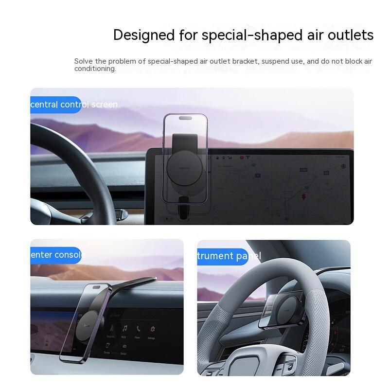 Magnetic Bendable Car Mobile Phone Holder Wireless Charger Phone Holder 15W Car Dash Mount Compatible With Phone - iztia