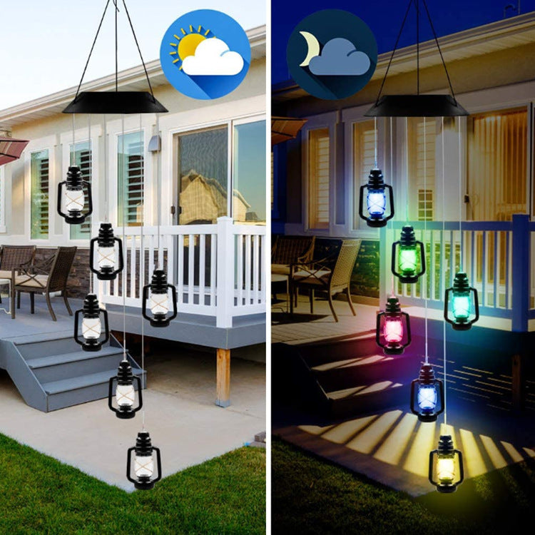 Outdoor Solar Wind Chime Lamp Hummingbird Butterfly Ball Wind Chime Garden Decoration - iztia