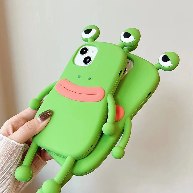 Funny Silicone 3D Frog Phone Case For IPhone 14 13 11 12 Pro Max XS XR X 7 8 Plus SE Cartoon Cute Shockproof Bumper Cover - iztia