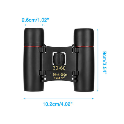 Binoculars 30x60 Zoom Travel Compact Folding Telescope Hunting Day Night Outdoor Small Pocket Binoculars Compact Adults, Mini Kids Binoculars Boys For Bird Watching, Concert Theater Opera - iztia