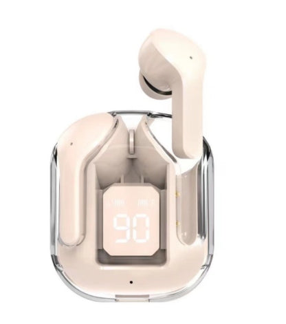 New Mini Transparent Wireless Bluetooth Headset Digital Display ENC Noise Reduction True Wireless Sports Music - iztia