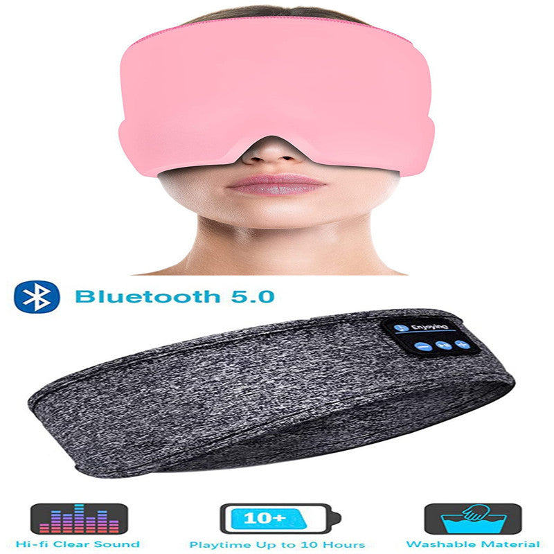 Wireless Bluetooth Sleeping Headphones Headband Thin Soft Elastic Comfortable Music Ear Phones Eye Mask For Side Sleeper Sports - iztia