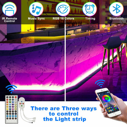 Led Strip Lights 5050 RGB Bluetooth Room Light Color Changing with Remote - iztia