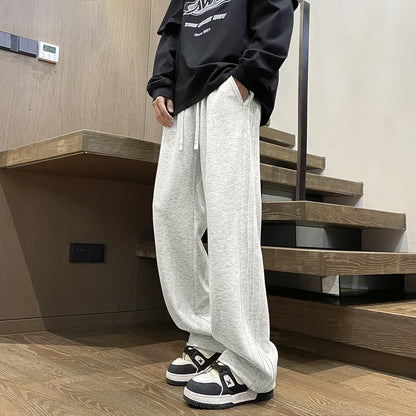 Men's Spring And Autumn Straight Loose Track Pants - iztia