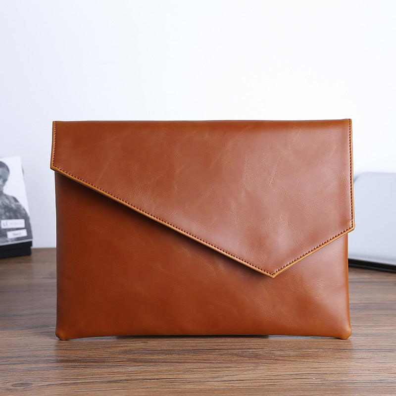 Leather Upgraded Men's Style Business Casual Fashion Hand-held Envelope File Bag - iztia