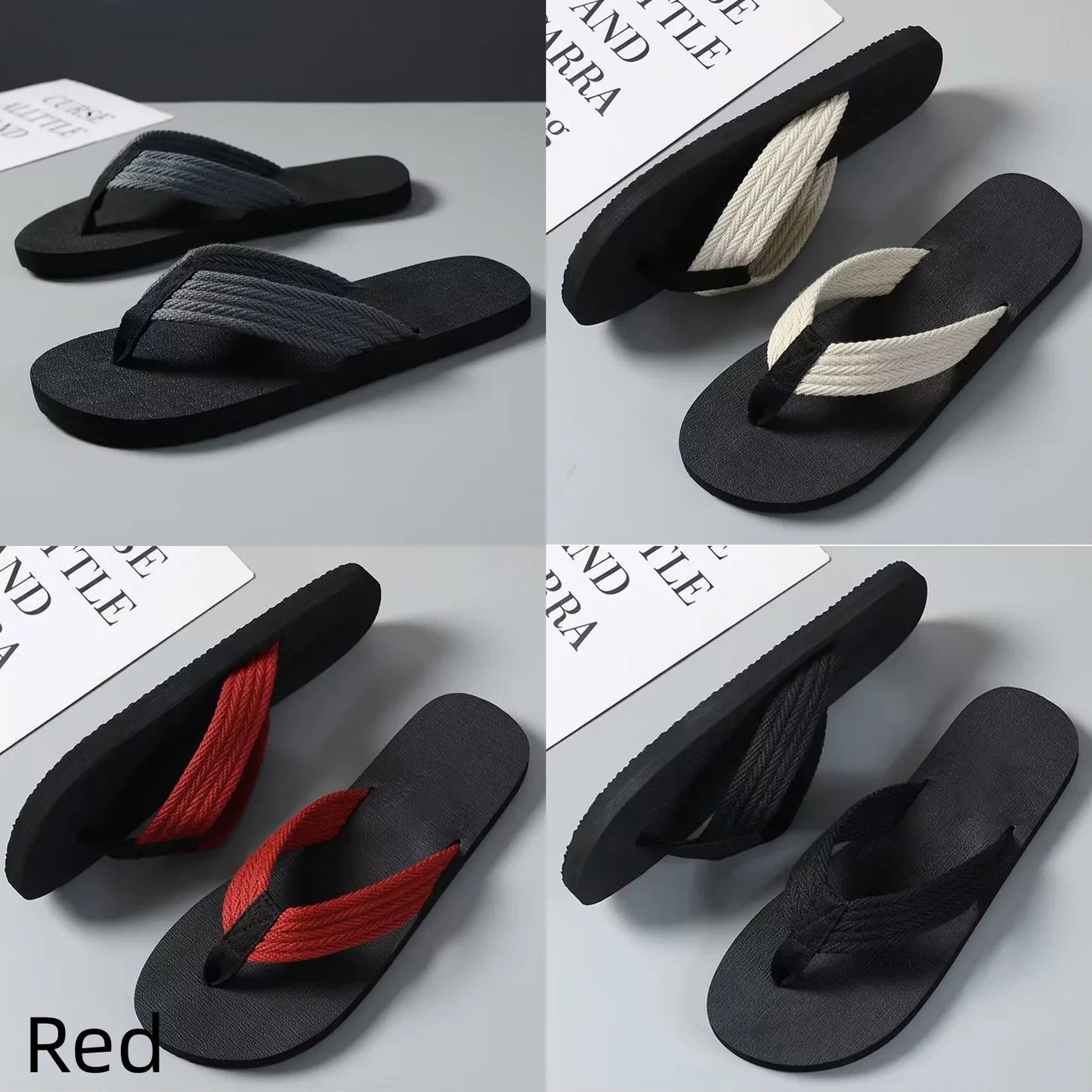 Men's Thick-soled Flip-flops Non-slip Fashion Beach Shoes - iztia