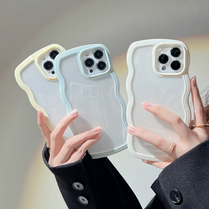 Wave Border Mobile Phone Case Solid Color Simple Candy Color - iztia