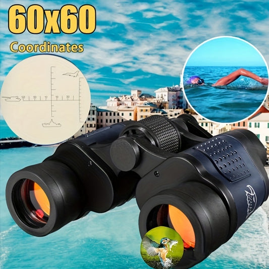 60x60 High Power Binoculars With Coordinates Portable Telescope LowLight Night Vision For Hunting Sports Travel Sightseeing - iztia