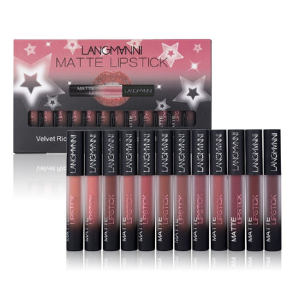 Matte Lipstick Waterproof Long-lasting Velvet Lipstick Set - iztia