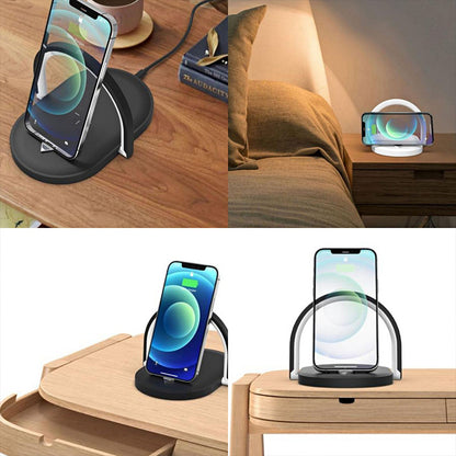 3 In 1 Foldable Wireless Charger Night Light Wireless Charging Station Stonego LED Reading Table Lamp 15W Fast Charging Light - iztia