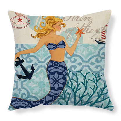 Cushion Covers Sea Turtle Printed Throw Pillow Cases For Home Decor Sofa Chair Seat - iztia