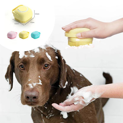 Silicone Dog Bath Massage Gloves Brush Pet Cat Bathroom Cleaning Tool Comb Brush For Dog Can Pour Shampoo Dog Grooming Supplies - iztia