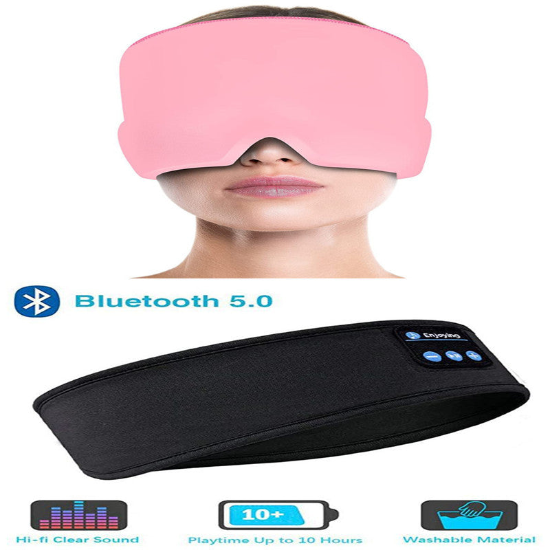 Wireless Bluetooth Sleeping Headphones Headband Thin Soft Elastic Comfortable Music Ear Phones Eye Mask For Side Sleeper Sports - iztia