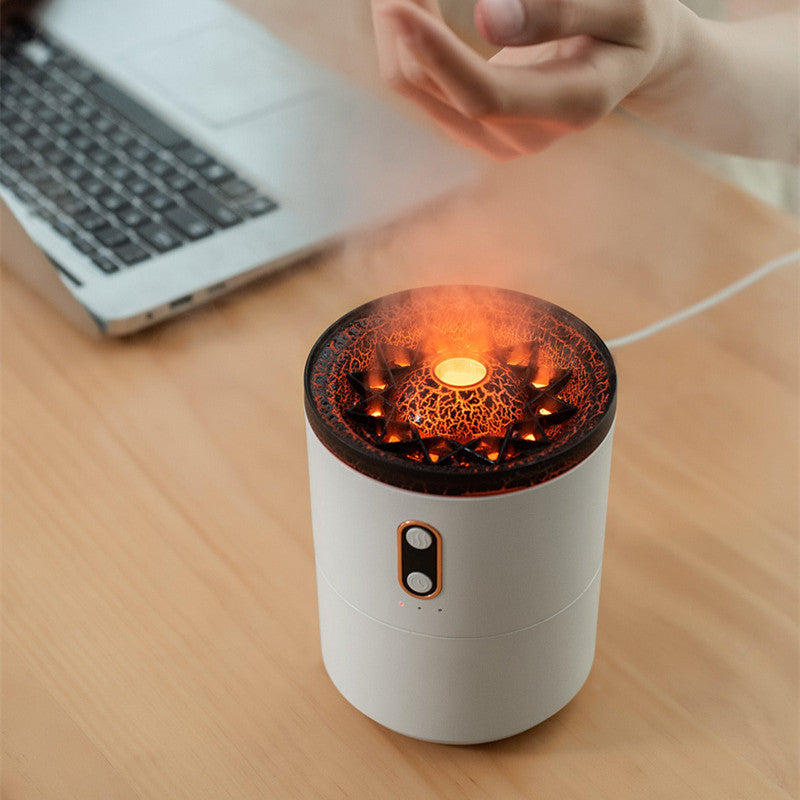 New Creative Ultrasonic Essential Oil Humidifier Volcano Aromatherapy Machine Spray Jellyfish Air Flame Humidifier Diffuser - iztia