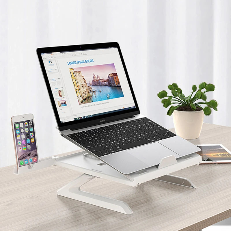 Multifunctional Folding Laptop Stand: Portable, Adjustable, Aluminum Alloy Base - iztia