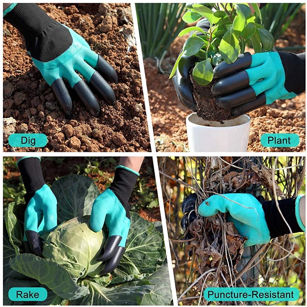 Garden Gloves With Claws Waterproof Garden Gloves For Digging Planting Breathable Gardening Gloves For Yard Work - iztia