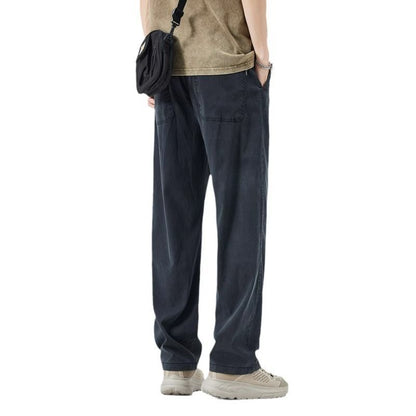 Loose Straight Drooping Denim Wide-leg Pants Men - iztia