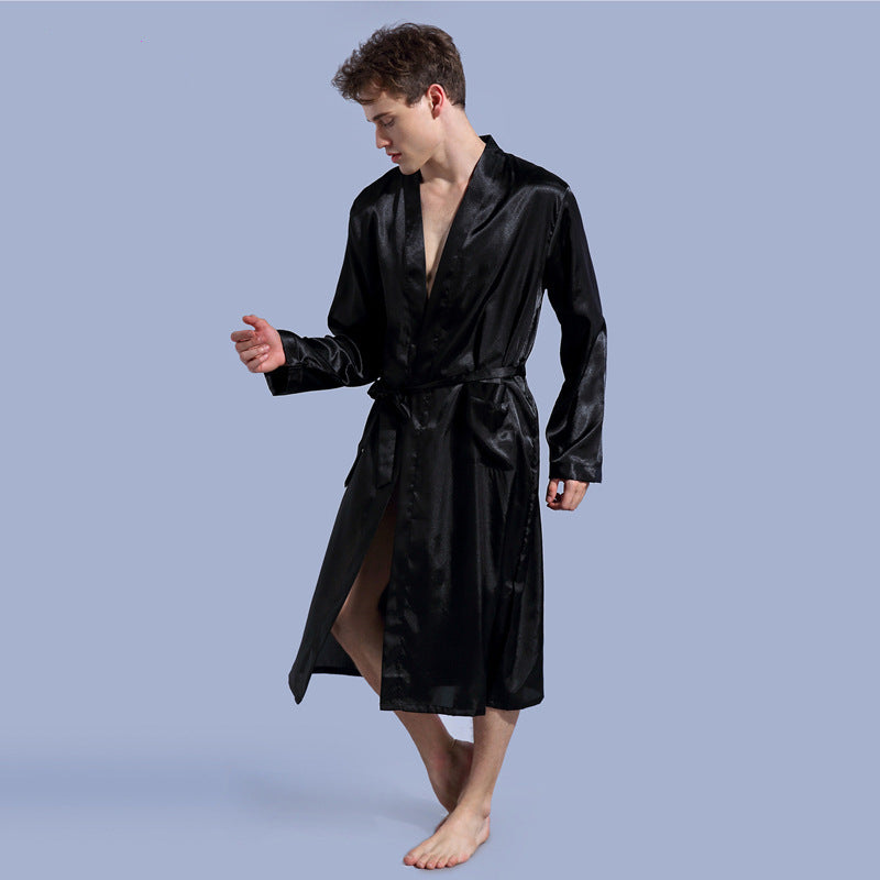 Stylish Men's Thin Solid Color Robe - iztia