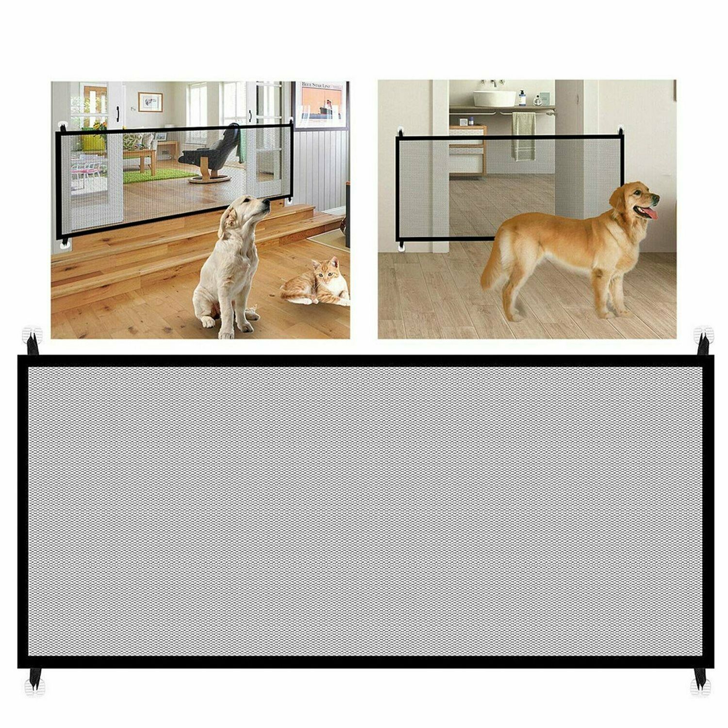 Pet Dog Fence Gate Safe Guard Safety Enclosure Dog Fences Dog Gate The Ingenious Mesh Magic Pet Gate Pet Supplies Dropshipping - iztia