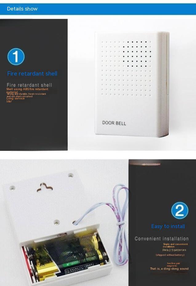 Wired Doorbell Battery-mounted Dingdong Doorbell Access Control Accessories - iztia