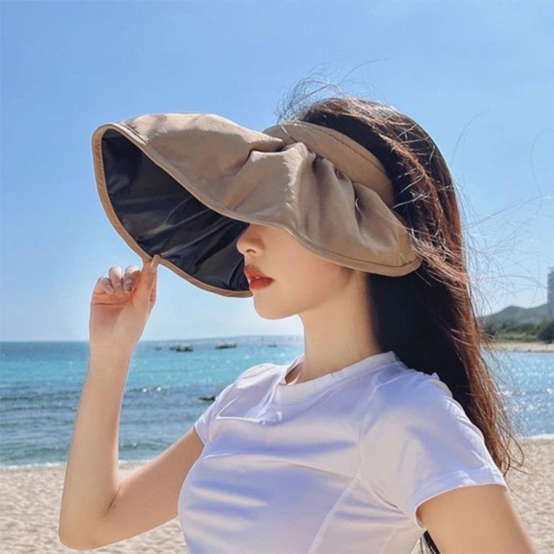 Summer Shell Hat FPF50 Empty-top Hat Women's Cycling Sun Protection UV Face Covering Sunhat Outdoor - iztia