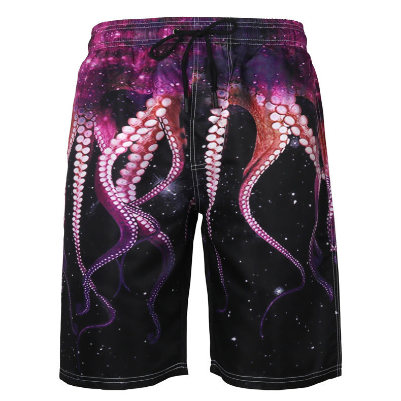 Men's Beach Pants Casual Shorts Octopus Amazon Plus Size Sweatpants - iztia