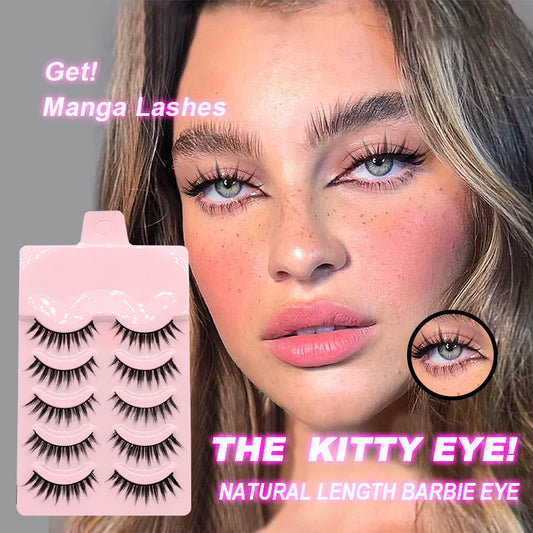 5 Pairs Manga Lashes New Arrival Anime Cosplay Natural Wispy  Korean Makeup Artificial False Eyelashes - iztia