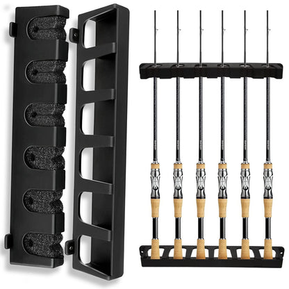 Fishing Rod Rack Vertical Holder Horizontal Wall Mount Boat Pole Stand Storage - iztia