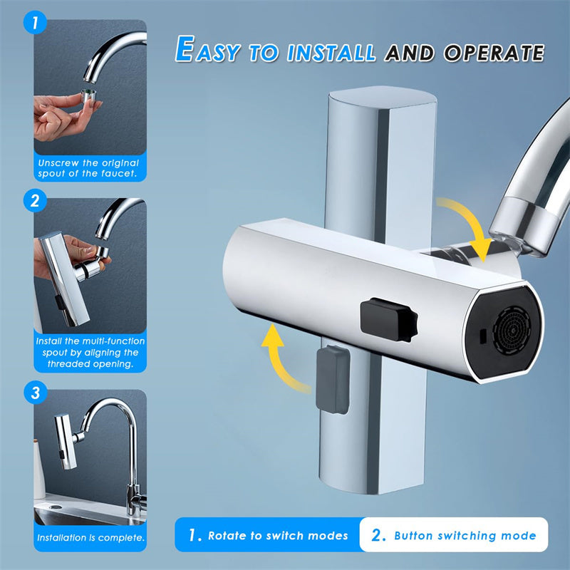 Kitchen Faucet Waterfall Outlet Splash Proof Universal Rotating Bubbler Multifunctional Water Nozzle Extension Kitchen Gadgets - iztia